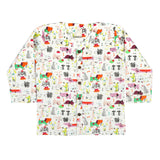 CASA DE NEENEE Dog Off White Cotton V-neck Pyjama Set, 1-2 Yrs