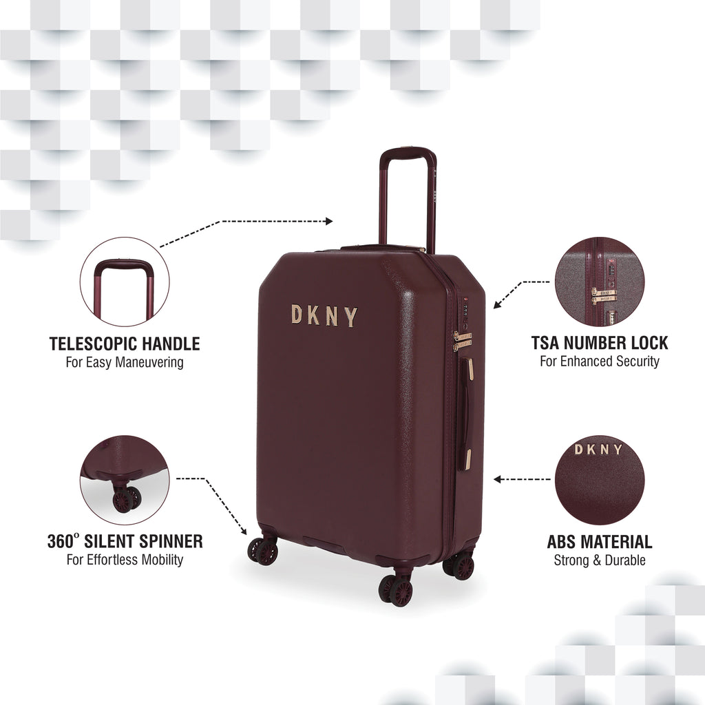 DKNY Allore Hard Body Cabin Burgundy Luggage Trolley