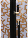 DKNY DECO SIGNATURE White & Gold Color ABS/PC FILM Material Hard Trolley