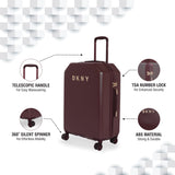 DKNY Allore Hard Body Medium Burgundy Luggage Trolley