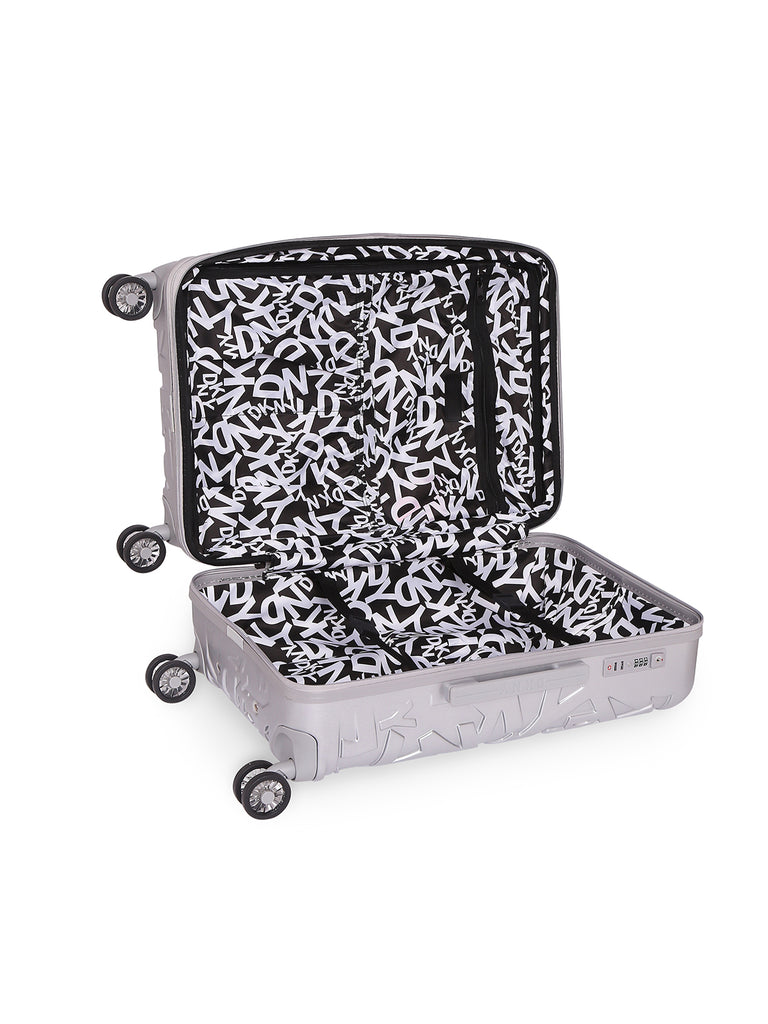 DKNY Chaos Hard Large Pewter Luggage Trolley