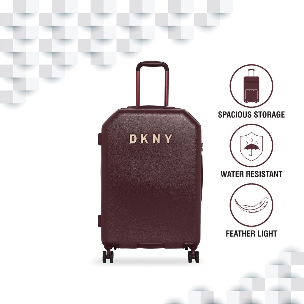 DKNY Allore Hard Body Large Burgundy Luggage Trolley