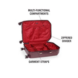 DKNY Allore Hard Body Large Burgundy Luggage Trolley