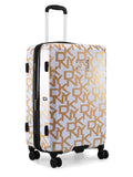 DKNY DECO SIGNATURE White & Gold Color ABS/PC FILM Material Hard Trolley