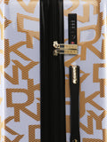 DKNY DECO SIGNATURE White & Gold Color ABS/PC FILM Material Hard Trolley