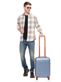 DKNY IDENTIFICATION Denim Color ABS Material Hard Trolley
