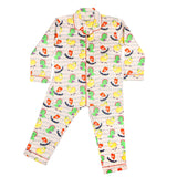 CASA DE NEENEE Dino Peach Cotton Notched Pyjama Set, 1-2 Yrs