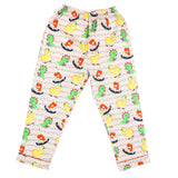 CASA DE NEENEE Dino Peach Cotton Notched Pyjama Set, 1-2 Yrs