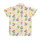 CASA DE NEENEE Dino Peach Cotton Notched Half sleeves Pyjama Set, 1-2 Yrs