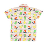 CASA DE NEENEE Dino Peach Cotton Notched Half sleeves Pyjama Set, 3-4 Yrs
