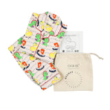 CASA DE NEENEE Dino Peach Cotton Notched Half sleeves Pyjama Set, 3-4 Yrs