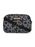 DKNY AFTER HOURS Black Logo Print Color 50D Polyster Material Soft Waist Bag