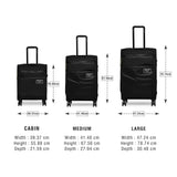 DKNY GLOBE TROTTER Range Black Color Soft Luggage
