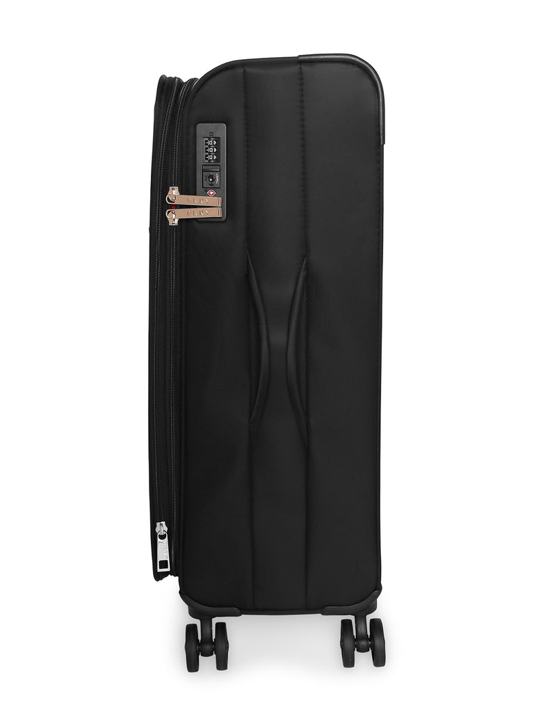 DKNY Quilted Soft Soft Medium Black Luggage Trolley