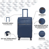DKNY TRADEMARK Range Colonial Blue Color Soft Large Luggage