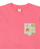 CASA DE NEENEE Elephant Dark Pink round neck half sleeves shorts set, 1-2 Yrs