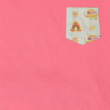 CASA DE NEENEE Elephant Dark Pink round neck half sleeves shorts set, 1-2 Yrs