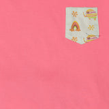 CASA DE NEENEE Elephant Dark Pink round neck half sleeves shorts set, 6-8 Yrs