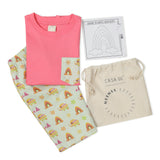 CASA DE NEENEE Elephant Dark Pink round neck half sleeves shorts set, 8-10 Yrs