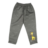 CASA DE NEENEE Giraffe Charcoal  Grey Cotton Notched Half sleeves  Pyjama Set, 2-3 Yrs