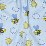 CASA DE NEENEE Honeybee Navy Blue round neck half sleeves shorts set, 4-5Yrs