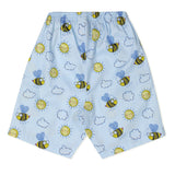 CASA DE NEENEE Honeybee Navy Blue round neck half sleeves shorts set, 4-5Yrs