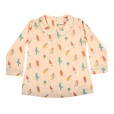CASA DE NEENEE Icecream Cotton Peter pan collar  Pyjama Set, 8-10 Yrs