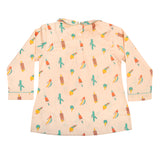 CASA DE NEENEE Icecream Cotton Peter pan collar  Pyjama Set, 8-10 Yrs