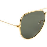 Equal Aviator Sunglasses with Green Lens for Unisex
