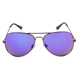 Equal Aviator Sunglasses with Blue Lens for Unisex