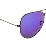 Equal Aviator Sunglasses with Blue Lens for Unisex