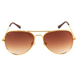 Equal Aviator Sunglasses with Brown Lens for Unisex