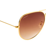 Equal Aviator Sunglasses with Brown Lens for Unisex