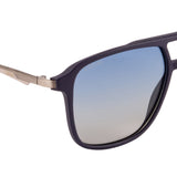 Equal Rectangle Sunglasses with Blue Lens for Unisex