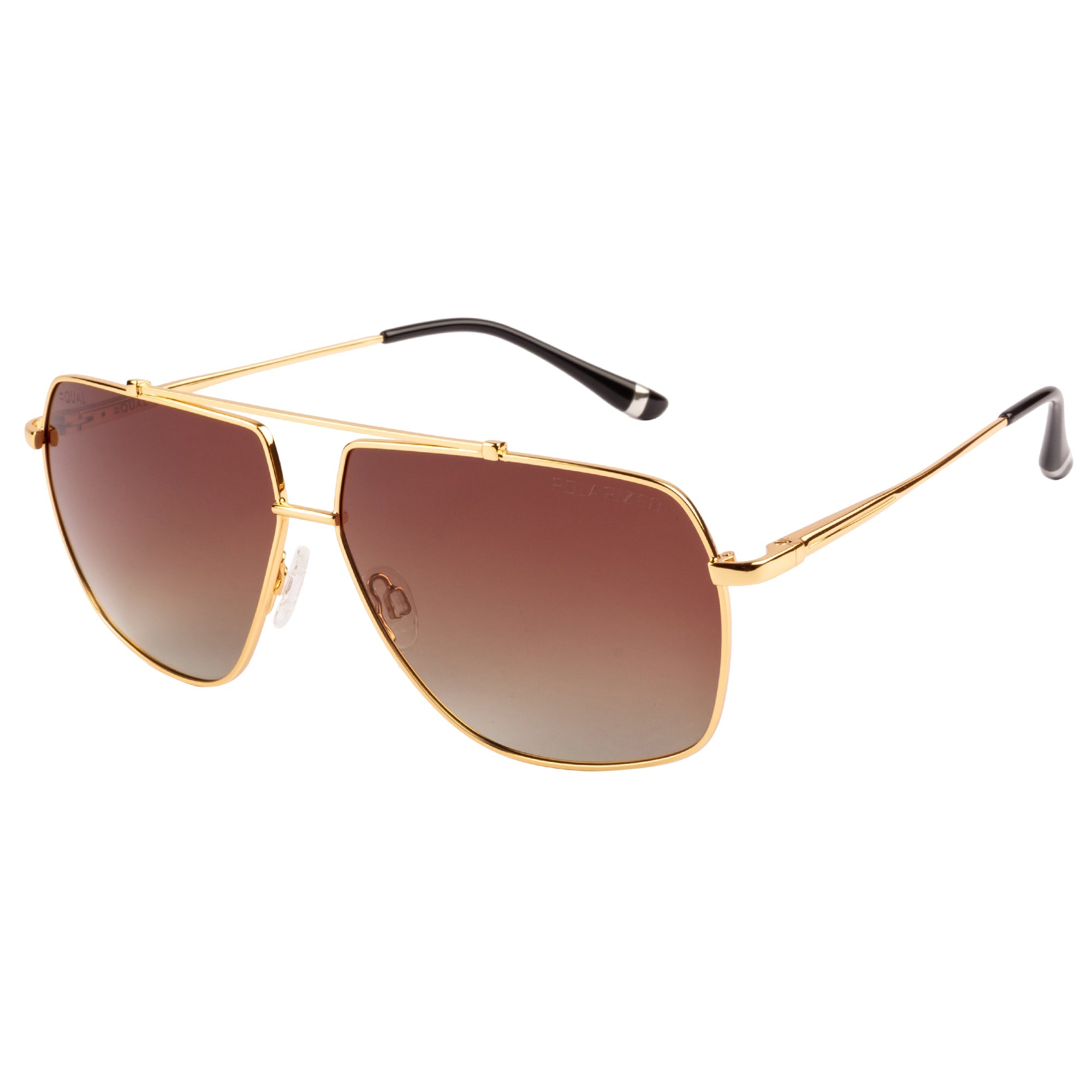 Equal Square Sunglasses with Brown Gradient Lens for Unisex