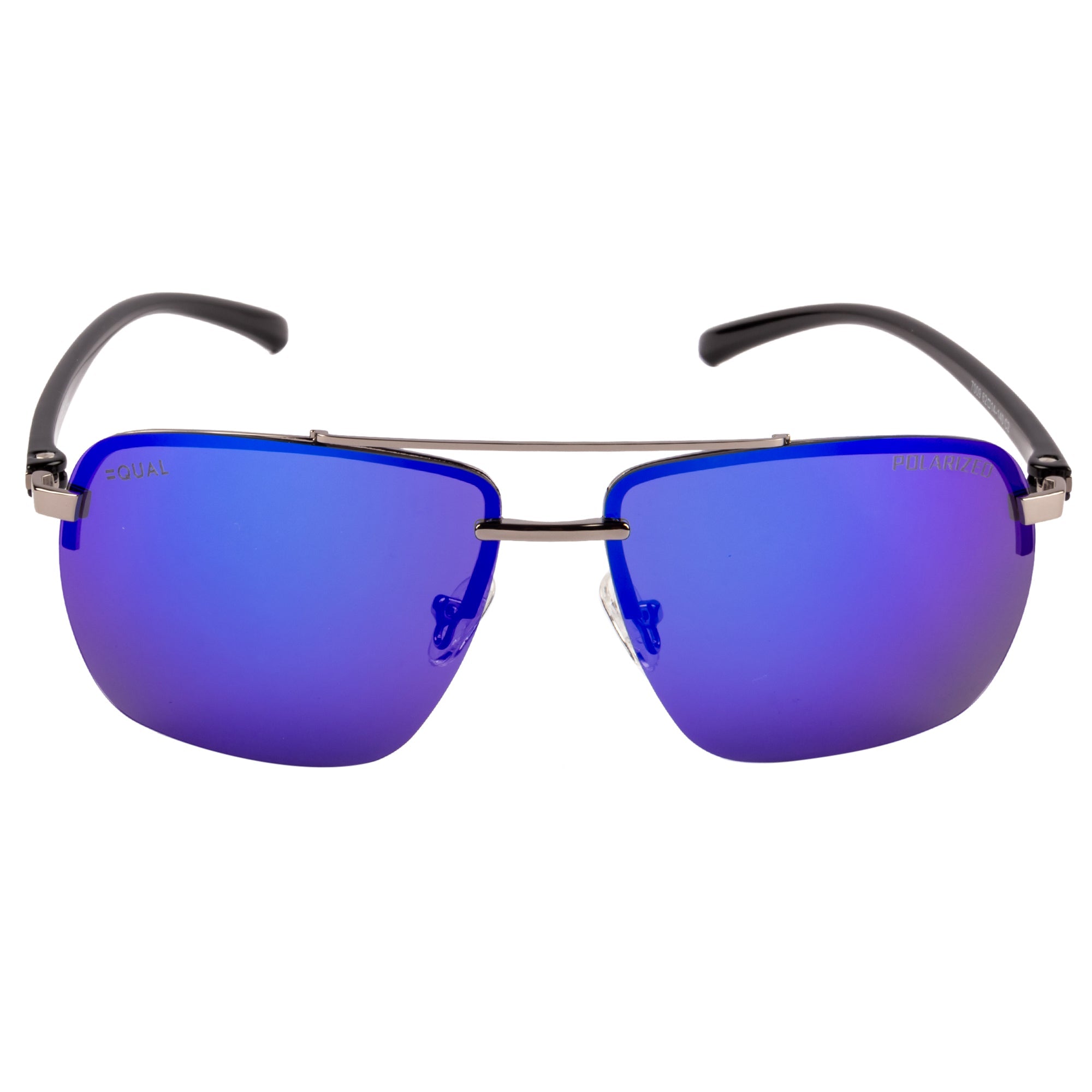 Equal Square Sunglasses with Blue Lens for Unisex