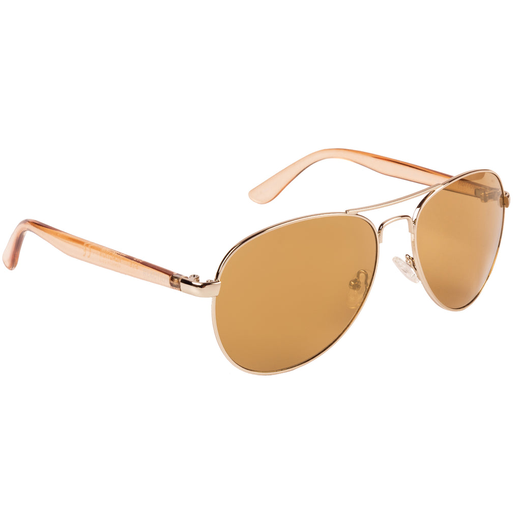 Kenneth Cole  Aviator Sunglass With Light Brown Lens For Women