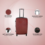 Calvin Klein Monogram Hard Cabin Red Luggage Trolley