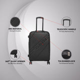 Calvin Klein Cheer Hard Cabin Black Luggage Trolley