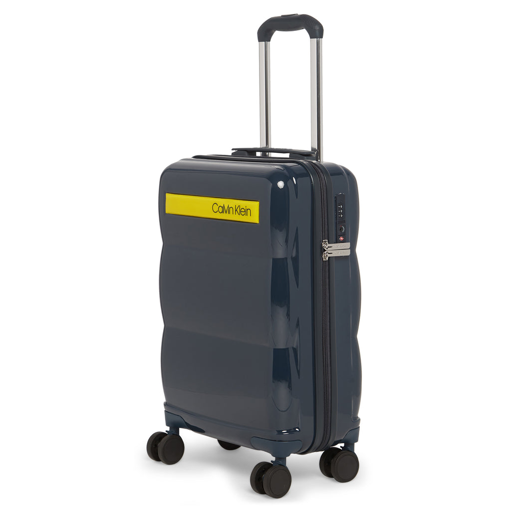 Calvin Klein Down To Fly Hard Body Cabin Navy/Yellow Luggage Trolley