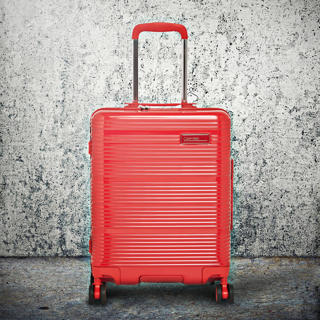 Calvin Klein Globetrotter Hard Body Cabin Red Luggage Trolley