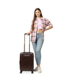 Calvinklein RELIANT Brunette Color 100% Polycarbonate Material Hard 20" Cabin Trolley