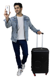 Calvin Klein CK LOGO Range Black & Red Color Hard Luggage