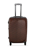Calvin Klein Monogram Hard Medium Brown Luggage Trolley