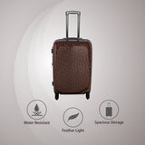 Calvin Klein Monogram Hard Medium Brown Luggage Trolley