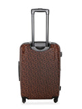 Calvin Klein Monogram Hard Medium Brown Luggage Trolley