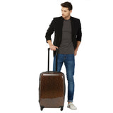 Calvin Klein Monogram Hard Medium Brown Luggage Trolley