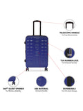 Calvin Klein Central Park West Hard Medium Blue Luggage Trolley