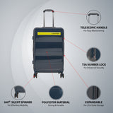 Calvin Klein Down To Fly Hard Body Medium Navy/Yellow Luggage Trolley