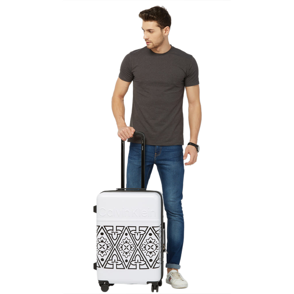 Calvin Klein Freedom Rider Hard Medium White/Black Luggage Trolley